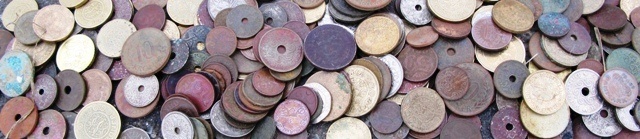 Mønter fundet med metaldetektor
